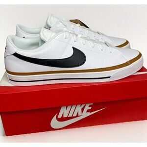 Nike Court Legacy NN Mens Size 13 White Black DH3162-100 Leather Sneakers Shoes